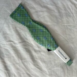 Saddlebred Green Checkered Blue Crab Bow Tie